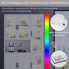 Merax Weißer Vitrinenschrank, Bücherregale mit Türen, Standregale für Bücher, große Küchenanrichte, Vorratsschrank, Luxus-Bücherregal mit LED-Licht, Vitrinenschrank mit Regalen für Wohnzimmer, Schlafzimmer Bild 4