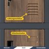 Schließfachschrank Spind ROBERT - 20 Fächer, Etikettenhalter Lüftungsschlitze | Wertfachschrank Umkleideschrank Metall Kleiderspind, 172x136x45cm Anthrazit-Nussbaum Bild 4
