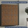 Schließfachschrank Spind ROBERT - 20 Fächer, Etikettenhalter Lüftungsschlitze | Wertfachschrank Umkleideschrank Metall Kleiderspind, 172x136x45cm Anthrazit-Nussbaum Bild 3