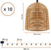 Spetebo LED-Lichterkette Solar mit 10 Lampions in Rattan Optik, 10-flammig, mit 7 Funktionen Bild 2