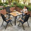 TLGREEN Garten-Essgruppe 3/5-Teiliges Gartenmöbel Set,Aluminium Balkonmöbel Set, (5-tlg, Verstellbare Hochlehner Klappstühle+WPC Quadratisch Tisch) Bild 2