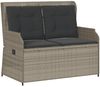 vidaXL Gartenbank Verstellbar mit Kissen Hellgrau Poly Rattan 368960 Bild 2