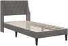 vidaXL Bettrahmen mit Kopfteil Dunkelgrau 100 x 203 cm Samt 42027462 Bild 3
