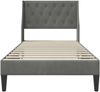 vidaXL Bettrahmen mit Kopfteil Dunkelgrau 100 x 203 cm Samt 42027462 Bild 4