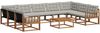 vidaXL Outdoor-Sofagarnitur mit Kissen 10 pcs Natürlich und Hellgrau 3369866 Bild 2