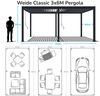 Weide 'Classic' Pergola, freistehend, Aluminium / Stahl weiß, 600 x 300 x 255 Bild 5