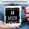 GRAVURZEILE Tasse mit Spruch - Am Arsch, Keramik, Farbe: Schwarz & Weiß Bild 4
