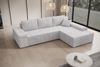 Ecksofa Milo, Sofa mit Schlaffunktion und Bettkasten, Couch L-Form, Sofa Rechts, Cord-Stoff, 273 x 85 x 185 cm, Grau Bild 3