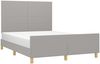 vidaXL Bettgestell ohne Matratze Hellgrau 140x190 cm Stoff 3124887 Bild 3