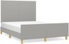vidaXL Bettgestell ohne Matratze Hellgrau 140x190 cm Stoff 3124887 Bild 2