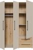 Drehtürenschrank >MOKKARIS< 2 Schübe, Sandfarben/ Artisan Eiche Dekor - 144,4x200,1x58,8cm (BxHxT) Bild 4