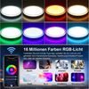 MUPOO LED Pendelleuchte LED Deckenleuchte RGB Pendelleuchte WIFI 30cm∅ LED Panel Dimmbar,Timer, 16 Millionen RGB, Bluetooth,Fernbedienung,mit Hintergrundbeleuchtung,Alexa & Google Home Bild 3