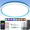 MUPOO LED Pendelleuchte LED Deckenleuchte RGB Pendelleuchte WIFI 30cm∅ LED Panel Dimmbar,Timer, 16 Millionen RGB, Bluetooth,Fernbedienung,mit Hintergrundbeleuchtung,Alexa & Google Home Bild 4