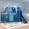 vidaXL Kinderloftbett Uni Schwarz und Blau 100 x 200 cm Metall 42020883 Bild 3
