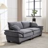 Doppelsitzer Sofa mit Samtbezug, Polsterkissen & Holzrahmen, 224x81x81 cm, Dunkelgrau Bild 3