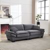 Doppelsitzer Sofa mit Samtbezug, Polsterkissen & Holzrahmen, 224x81x81 cm, Dunkelgrau Bild 4