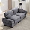Doppelsitzer Sofa mit Samtbezug, Polsterkissen & Holzrahmen, 224x81x81 cm, Dunkelgrau Bild 2