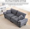 Doppelsitzer Sofa mit Samtbezug, Polsterkissen & Holzrahmen, 224x81x81 cm, Dunkelgrau Bild 5