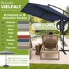 tillvex® Alu Sonnenschirm Rechteckig Ø 330 cm Navy-Blau + Abdeckung mit Kurbel | Ampelschirm Eckig mit Ständer & Windschutz | Gartenschirm UV-Schutz Aluminium | Kurbelschirm Marktschirm wasserdicht 360° drehbar Bild 5