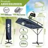 tillvex® Alu Sonnenschirm Rechteckig Ø 330 cm Navy-Blau + Abdeckung mit Kurbel | Ampelschirm Eckig mit Ständer & Windschutz | Gartenschirm UV-Schutz Aluminium | Kurbelschirm Marktschirm wasserdicht 360° drehbar Bild 2