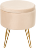 Pouf SILAS Creme Samtstoff 42 cm 42 cm Bild 4