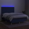 vidaXL Boxspringbett mit Matratze & LED Blau 140x190 cm Stoff 3135595 Bild 4