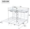3er Etagenbett 90x200 aus Metall, Dreierbett/Dreifachbett mit Leiter und Ablage, für 3 Personen Hochbett, weiß Bild 4