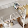 3er Etagenbett 90x200 aus Metall, Dreierbett/Dreifachbett mit Leiter und Ablage, für 3 Personen Hochbett, weiß Bild 4