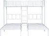 3er Etagenbett 90x200 aus Metall, Dreierbett/Dreifachbett mit Leiter und Ablage, für 3 Personen Hochbett, weiß Bild 5