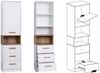 Marmex Möbel Grant Set-B Jugendzimmer Komplett-Set 4-teilig mit offenem Regal, Schreibtisch, Wandregal, geschlossenes Regal, Kinderzimmermöbel mit Schreibtisch, laminierte Spanplatte, Kleiderstange, weiß+riviera Eiche, 198x195x55 cm Bild 2