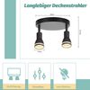 ZMH LED Deckenstrahler 2 Flammig Schwarz Wohnzimmer Deckenleuchte Verstellbar Strahler GU10 Strahler Moderne Lampe Bild 3