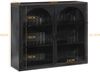 Flieks Wandschrank Küchen-Hängeschrank mit 2 Glastüren & 3 Ablagen, Einzigartige Webmuster, Schwarz Bild 3