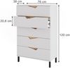 Kommode Marelle Weiß/Artisan 76 x 120 cm mit 5 Schubladen Vicco Bild 2