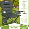 TRESKO® Campingstuhl Faltbar bis 200kg | Faltstuhl mit Kühltasche, Getränkehalter & Seitentasche | Klappstuhl XXL inkl. Tragetasche | Angelstuhl gepolstert für Outdoor, Angeln, Festival & Garten Bild 3