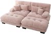 Modulares Ecksofa, Chenille mit 2 Ottomans & Kissen, 220x145x81 cm, Rosa Bild 4