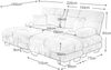 Modulares Ecksofa, Chenille mit 2 Ottomans & Kissen, 220x145x81 cm, Rosa Bild 2