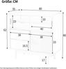Flieks Sideboard 80x35x80 cm, Anrichte mit LED-Lichtleiste, Sideboard mit Glasschiebetüren, 2 Schubladen, Küchenschrank & Wohnzimmerschrank, Weiß Bild 4
