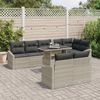vidaXL Garten-Sofa-Set mit Kissen 9 pcs Hellgrau und Dunkelgrau 3357765 Bild 3