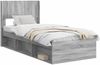 vidaXL Bettgestell mit Stauraum und Kopfteil Grau Sonoma 75 x 190 cm 3414272 Bild 2