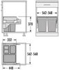 Hailo 3610961 AS Cargo Soft short 600 20/10/10/D dunkelgrau mit 40 (20+2x10) Liter Füllvolumen / 3 fach Mülltrennsystem für 60er Schrankbreite mit Frontauszug Bild 2