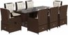 Polyrattan Gartenmöbel Set 6 Personen Tisch Stühle Hochlehner Sitzkissen Grau Bild 2