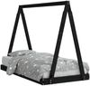 vidaXL Kinderbett Schwarz 80x160 cm Massivholz Kiefer 834530 Bild 2