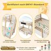 BlingBin Etagenbett Hochbett Stockbett Jugendbett (1-St, 90/140x200 cm, Massivholz & MDF, Weiß/Natur, ideal für Kinderzimmer), mit Kreidetafel, Stauraum-Treppe, 2 Schubladen und Leiterschrank Bild 3