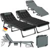 STEELSØN 'Nysaris' Sonnenliege mit Polsterauflage, grau/schwarz, klappbar und leicht transportierbar, Gartenliege mit Seitentasche, Outdoor Liegestuhl bis 180 kg, 2er Set Bild 1