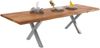 Esstisch Baumkante Akazie natur 140 (220) x 90 cm X-Gestell silber mit Ansteckplatten CALI 150443159 Bild 2