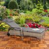 Sonnenliege grau Polyrattan Gartenlounge Liegestuhl Relax Terrasse Sitzgruppe Bild 3