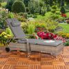 Sonnenliege grau Polyrattan Gartenlounge Liegestuhl Relax Terrasse Sitzgruppe Bild 2