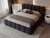 GRAINGOLD Modo Polsterbett 120x200, Doppelbett mit Kopfteil, groß Stauraum, Bouclé-Stoff, Schwarz Bild 3