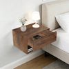 JEOBEST Nachttisch Schwebender Nachttisch, Nachtschrank Wandmontage, Seitentisch Regale, (2-St, Hängeschrank) offenes Regal + Schublade, Platzsparendes Bild 2