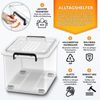 tillvex® Aufbewahrungsboxen mit Deckel 6er Set - 27L, lebensmittelecht | Kunststoff Boxen Set stapelbar | Aufbewahrung Ordnungssystem Box groß | Aufbewahrungsbox Kleiderboxen transparent 100% Neumaterial Bild 2